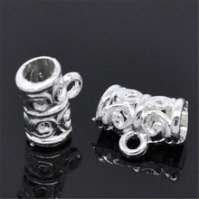 DoreenBeads 100PCs Silver color Pattern Tube Spacers Beads Bail 11x5mm (B03077), yiwu 2024 - buy cheap