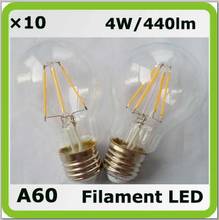 Drop shipping 220V 230V 240V 4w led bulb A60 clear cover E27 440lm equal to 40W incandescent bulbs 2024 - buy cheap
