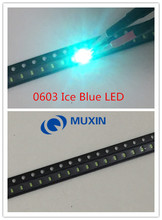 200 unidades, 0603, azul hielo, 1608, azul hielo, claro, Ultra brillante, SMD, indicador LED 2024 - compra barato