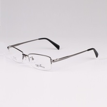 width-138 Myopia titanium eyeglasses frames men IP plating frame 1009 Male half rim reading glasses eyewear Inventory processing 2024 - buy cheap
