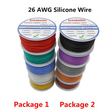 Cabo de silicone flexível 26awg de 200m, linha com 5 cores de pacote 1 ou embalagem 2 fios elétricos de cobre tingido 2024 - compre barato