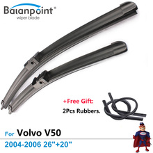 2Pcs Wiper Blades + 2Pcs Free Rubbers for Volvo V50 2004-2006 26"+20", Best Windshield Wipers 2024 - buy cheap