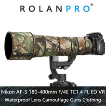 Камуфляжный чехол для объектива камеры ROLANPRO для Nikon AF-S 180-400 мм F/4E TC1.4 FL ED VR, защитный чехол от дождя 2024 - купить недорого