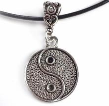 Collar y colgante de Yin Yang para mujer, ocho Charms, amuletos de plata Vintage, cordón de cera, Gargantilla llamativa, joyería B360 2024 - compra barato