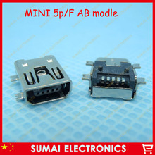 Mini conector de cargador USB de 5 pines, puerto de carga tipo AB, cobre, 50 Uds. 2024 - compra barato