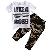 Casual Toddler Baby Kids Boys Clothes Set T-shirt Tops+Long Pants 2PCS Outfits 2024 - buy cheap