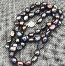 Collar barroco de perlas cultivadas Akoya negras raras, 7-8MM, 25 pulgadas 2024 - compra barato