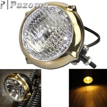 12V H4 Aluminum Motorcycle 4.5" Brass Headlight Cafe Racer Hi/Lo Beam Vintage Headlamp For Harley Sportster Iron Super LOW 883 2024 - buy cheap