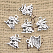 15pcs Charms Lovely Rabbit 14x13mm Antique Making Pendant fit,Vintage Tibetan Silver color,DIY Handmade Jewelry 2024 - buy cheap
