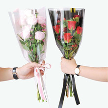 Paquete de plástico de una sola rosa, bolsa Opp de plástico transparente para envolver ramo de flores, embalaje Floral, decoración de fiesta, 50 Uds. 2024 - compra barato