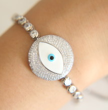 lucky luxury big evil eye charm tennis cz bracelet turkish Chic eye jewelry 2024 - buy cheap