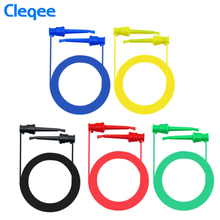 Cleqee P1520 5pcs Multimeter Electrical Testing Dual SMD IC Test Hook Lead Silicone Cable 50cm 5colors 2024 - buy cheap