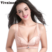 Bralette de encaje para mujer, sujetador Sexy de talla grande, push up, inalámbrico, ropa interior, chaleco con estampado de V profunda, Sujetador de algodón XXX bh 2024 - compra barato