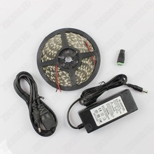 Fita de luz led smd 3528 5m 600led, fita led natureza/branco quente/vermelho/verde/azul + adaptador de tomada 12v 5a, frete grátis