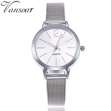 Vansvar Gold Sliver Mesh Stainless Steel Watches Women Top Brand Luxury Casual Clock Ladies Wrist Watch Relogio Feminino Gift 2024 - buy cheap