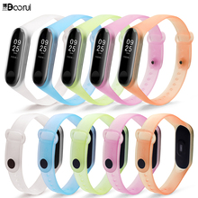BOORUI Transparent miband 3 strap sports colorful silicone  wrist strap for xiaomi mi 3 smart bracelets mi band 3 accessories 2024 - buy cheap