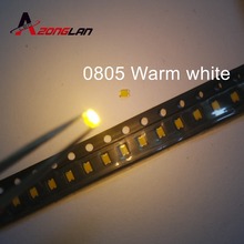100 Uds 0805 SMD LED blanco cálido LED 2800-3200K diodo de luz LED agua clara DIY Super brillante 2024 - compra barato