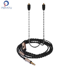 Усовершенствованный съемный кабель POYATU MMCX для Shure SE215 SE315 SE425 SE535 SE846 UE900, сменный кабель для наушников с микрофоном 2024 - купить недорого