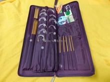 Knitting Needle Tool Kits PU bag Bamboo Needlework Set 80cm ring needle 22 set Straight Needle 4pc/set Hook Spare NEEDLE-7221 2024 - buy cheap