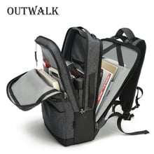 OUTWALK Brand Men Backpack External USB Charge Waterproof Backpack Male Functional Bags Travel Mochila School Bags For Teenagers 2024 - buy cheap