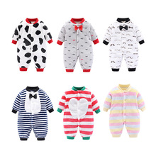 2019 New Born Baby Fleece Clothes Infant Baby Cartoon Long Sleeved Rompers Spring-autumn Warm Climbing Jumpsuit Baby Pajamas Out 2024 - buy cheap