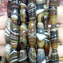 Free Shipping Beautiful jewelry  10x30mm Brown Stripe Carnelian Rice Art Loose Beads 13pcs G6958 2024 - buy cheap