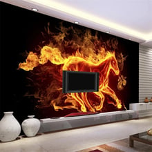 Custom wallpaper 3D murals flame horse high-end TV background wall living room bedroom wall papers home decor mural 3d wallpaper 2024 - buy cheap