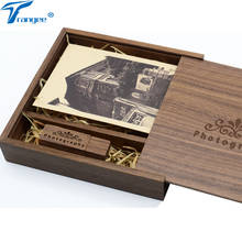 Wood Photo Album Box USB Flash Drive Gift Walnut Box(170*170*35mm) 4GB 8GB 16GB 32GB USB 2.0 flash Stick Wedding Gifts Pendrive 2024 - buy cheap