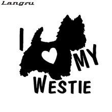 Langru animais de estimação lindos e interessantes, adesivos de decalque de carro para cachorros westie terrier, estilo jdm 2024 - compre barato