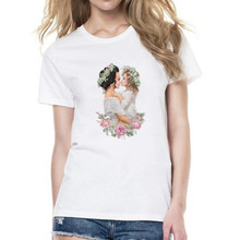 Модная футболка с ангелами, женская одежда с надписью «Mom's Love» 2019, белая футболка, уличная женская футболка, хлопковая модная футболка, одежда 2024 - купить недорого