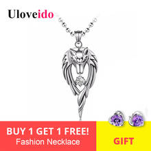 Uloveido Anime Wolf Necklaces & Pendants Stainless Steel Men's Pendant Necklace Men Jewelry Punk Chain Accessories 5% Off STN511 2024 - buy cheap