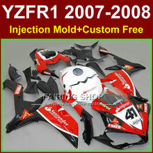 Juego de inyección de 100% para YAMAHA, conjunto de carenado rojo y blanco para YZFR1 2007 2008 R1Santander 41, YZF1000 07 08, kits de carenados YZF R1 YZF1000 2024 - compra barato