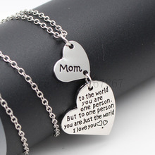2017 Hand Stamped Jewelry The Love Between Mother and Daughter Is Forever Heart Charm Necklace Mom Daughter Jewelry 2024 - buy cheap