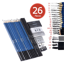 26pcs Professional Drawing Toys Sketch Pencil Kit Set Sketch Pencils Graphite Charcoal Pencils Erasers Sharpeners for Students 2024 - buy cheap