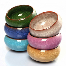 Conjunto de chá kung fu xícara de cerâmica colorida, conjunto de chá com gelo e fendas, 6 peças de carpa roxa argila xícaras 2024 - compre barato
