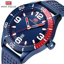 Mini focus relógio esportivo masculino de luxo, relógios militares esportivos para homens quartzo analógico com data pulseira de couro relógio azul do exército 2024 - compre barato
