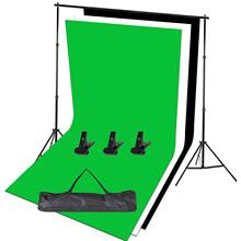 Photo Studio Backdrop Support Stand Kit 1.6 x 3m Black / White / Green Backdrop + Background Support System + Carry bag 2024 - buy cheap