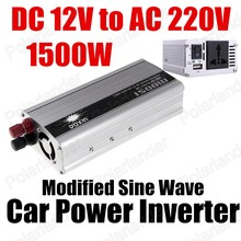 Transformador de voltaje de coche de onda sinusoidal modificada, convertidor/inversor de potencia de 220 W, puerto USB, DC 12V a AC 1500 V 2024 - compra barato