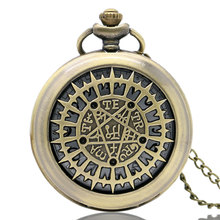 Vintage Bronze Holllow Supernatural Quartz Pocket Watch Men Women Necklace Pendant Chain Birthday Gifts reloj de bolsillo P220 2024 - buy cheap