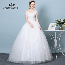 VLNUO NISA Vintage Sexy V-Neck Lace Wedding Dress Off the Shoulder Lace Up Bridal Dress Plus Size Ball Gown Robe de mariee Cheap 2024 - buy cheap