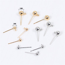 5pairs DIY Stud Earrings Accessories 5MM Round Balls Metal Handmade Earring Jewelry Making Findings Handwork Wholesale 2024 - buy cheap