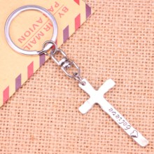 20pcs New Fashion Keychain 47*23 mm cross faith believe Pendants DIY Men Jewelry Car Key Chain Ring Holder Souvenir For Gift 2024 - buy cheap