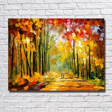 POP big100% Handpainted Oil Painting On Canvas knife roadside maple view Wall Art picture for Room home Decoration no frame 2024 - buy cheap