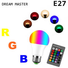 LED Bulb E27 RGB LED Lamp  E27 5W 10W 15W RGB Dimmable Ampoule LED Smart Lights For Home Holiday Decoration With Remote Control 2024 - buy cheap