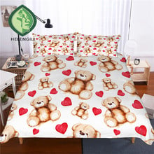 HELENGILI 3D Bedding Set Teddy Bear Print Duvet Cover Set Lifelike Bedclothes with Pillowcase Bed Set Home Textiles #TED-20 2024 - buy cheap