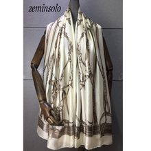 Bufanda de seda Natural para mujer, chales suaves de satén con estampado a rayas grandes, marca de lujo, a la moda, 2019 2024 - compra barato