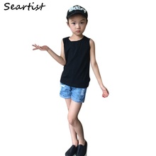 Camiseta sin mangas para niños y niñas, camisa con tanque, color negro y gris liso, novedad de 2021, 48 2024 - compra barato