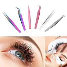 NEWCOME Stainless Steel Anti-Static Eyelash Extensions Curved Straight Tweezers for Eyebrow Professional Tweezers Makeup Tools 2024 - buy cheap