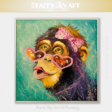 Pop Fine Art Artist Hand-painted High Quality Modern Abstract Animal Monkey Lady Oil Painting on Canvas Beautiful Pop Wall Art 2024 - buy cheap