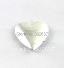 FREE SHIPPING 10PCS Silver Plate Smooth Heart Locket Pendant 42x40mm #20405 2024 - купить недорого